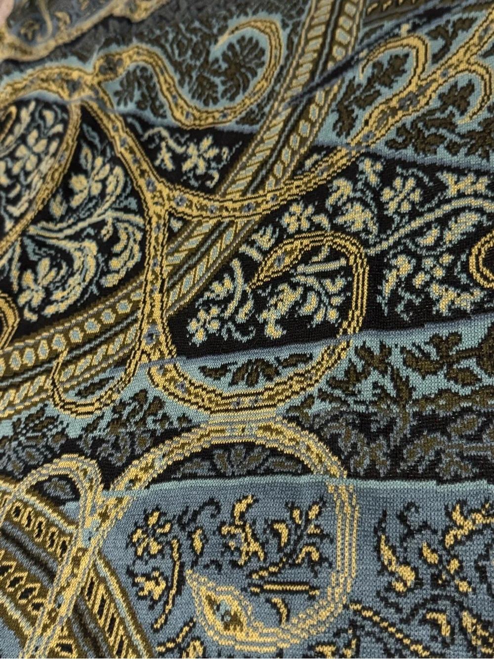 Peruvian Connection Kashmiri Long-Sleeve Paisley Sheath Dress Medium Pima Cotton